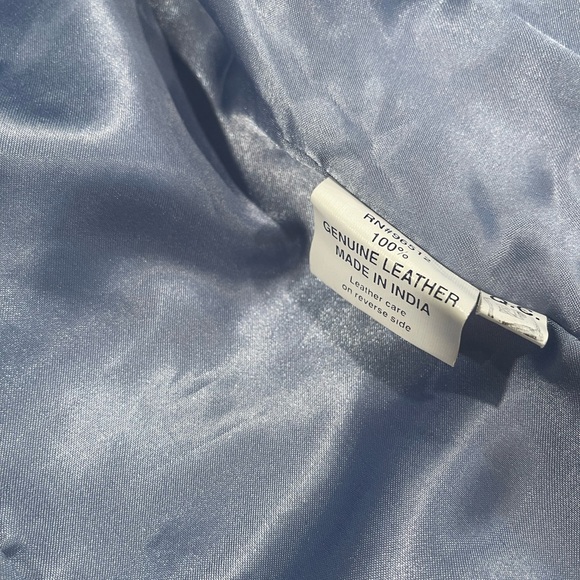 Women's Vintage Saguaro Blue Leather Jacket XS - Picture 6 of 6